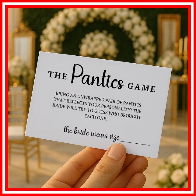The Panties Game Wedding Bridal Shower Enclosure Card (Creator Uploaded)