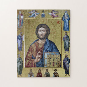 The Pantocrator and Saints Orthodox Christian Icon Jigsaw Puzzle