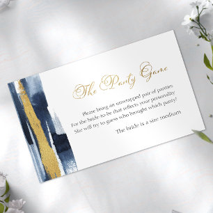 The Panty Game   Abstract Gold Blue Bridal Shower Enclosure Card
