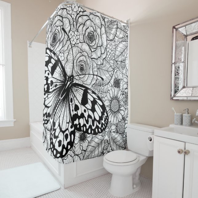 The paper kite garden shower curtain (In Situ)