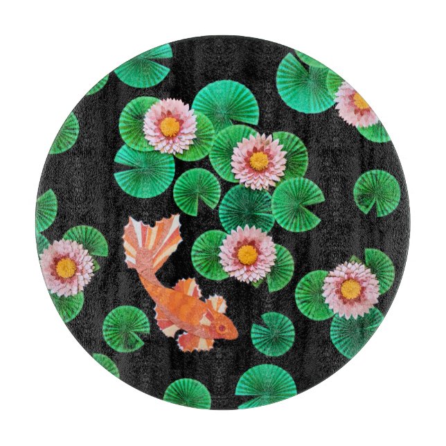 The Paper Koi Pond Cutting Board (Front)