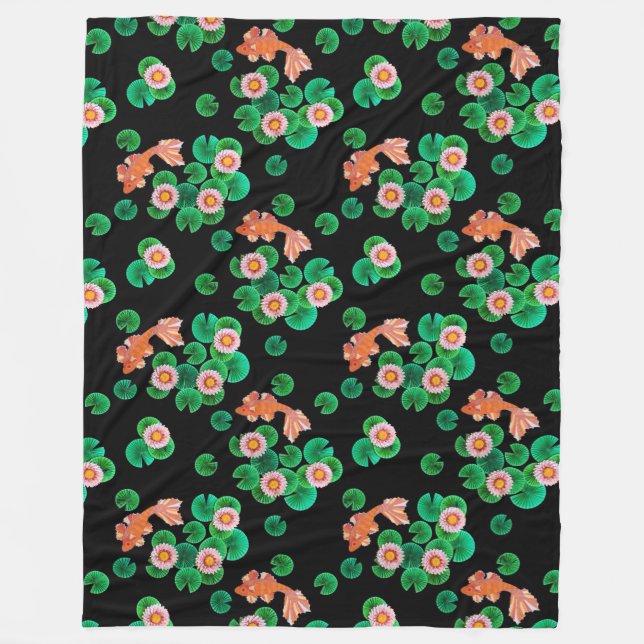 The Paper Koi Pond Fleece Blanket (Front)