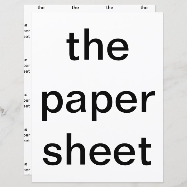 the paper sheet (Front/Back)