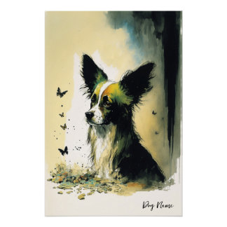 The Papillon Dog - Composition 001 Poster