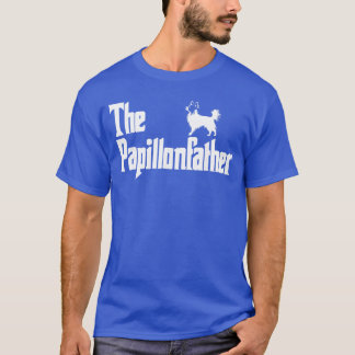 The PapillonFather Funny Papillon Dog Dad Men retr T-Shirt