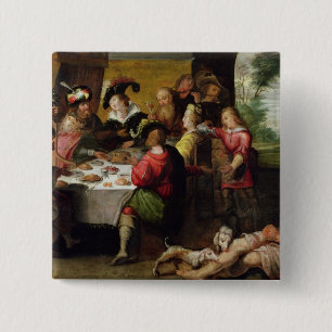 The Parable of the Rich Man and Lazarus 15 Cm Square Badge