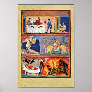 The Parable Of The Rich Man And Lazarus Folio 78 R Poster