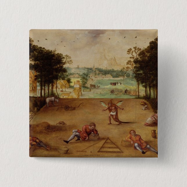 The Parable of the Wheat and the Tares, 1540 15 Cm Square Badge (Front)