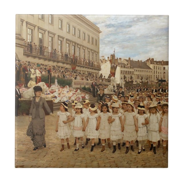 The Parade of the Schools by Jan Verhas Tile (Front)