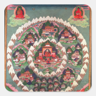 The Paradise of Shambhala, Tibetan Banner Square Sticker