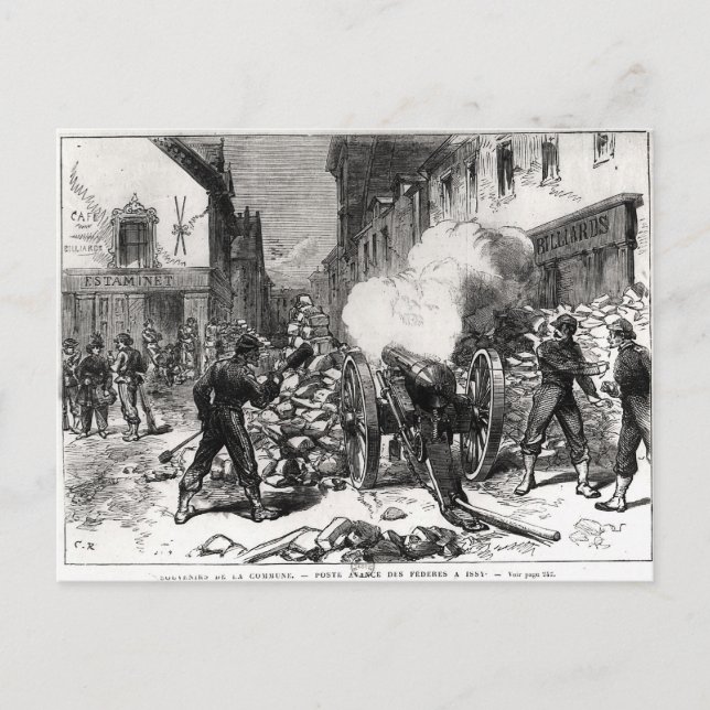 The Paris Commune: A Barricade at Issy Postcard (Front)