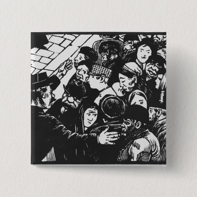 The Paris crowd, 1892 15 Cm Square Badge (Front)