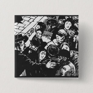 The Paris crowd, 1892 15 Cm Square Badge