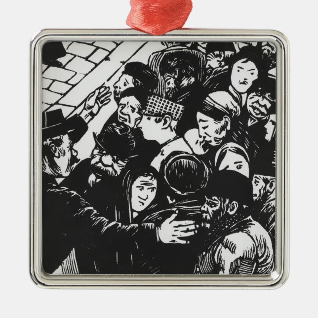 The Paris crowd, 1892 Metal Tree Decoration (Front)