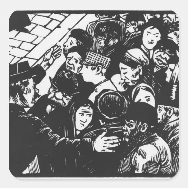 The Paris crowd, 1892 Square Sticker (Front)