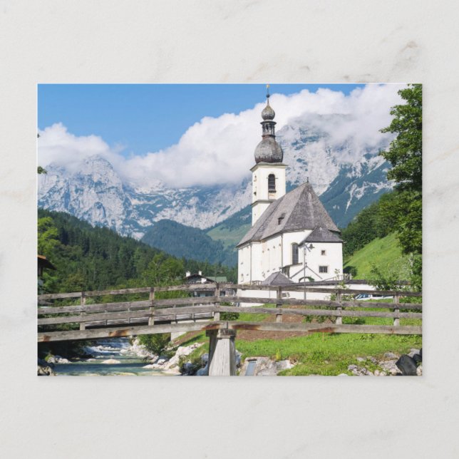The parish church of Ramsau in Bavaria, Germany Postcard (Front)