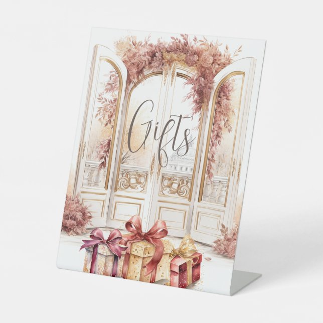 The Parisienne Wedding Gift Table Pedestal Sign (Front)