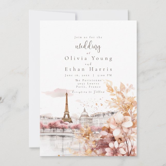 The Parisienne Wedding Invitation (Front)