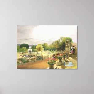 The Parterre, Harewood House near Leeds, pub. by T Canvas Print