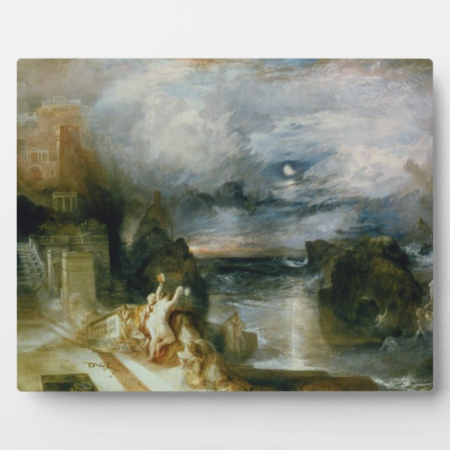 The Parting of Hero and Leander (oil on canvas) Plaque (Front)