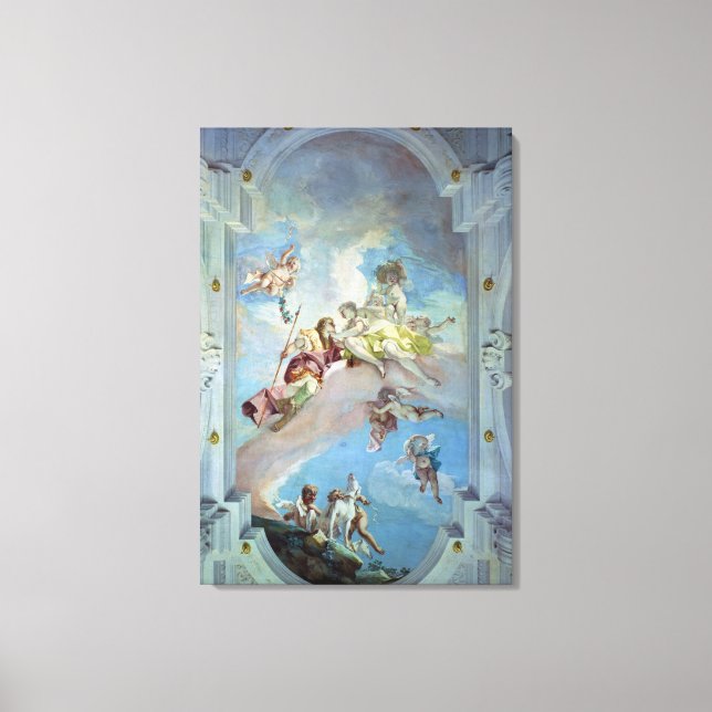 The Parting of Venus from Adonis, 1707-08 (fresco) Canvas Print (Front)
