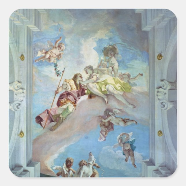 The Parting of Venus from Adonis, 1707-08 (fresco) Square Sticker (Front)
