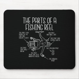 The Parts Of A Fishing Reel - Funny Fishing Fisher Mouse Mat