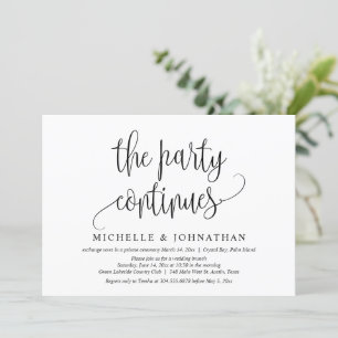 The Party Continues, Wedding Elopement Celebration Invitation