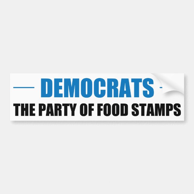 The Party of Food Stamps Bumper Sticker (Front)