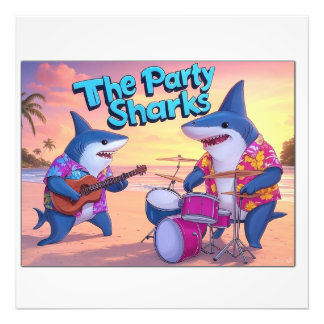 The Party Sharks Band Photo Print