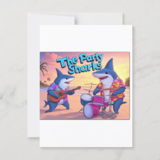 The Party Sharks Band Postcard