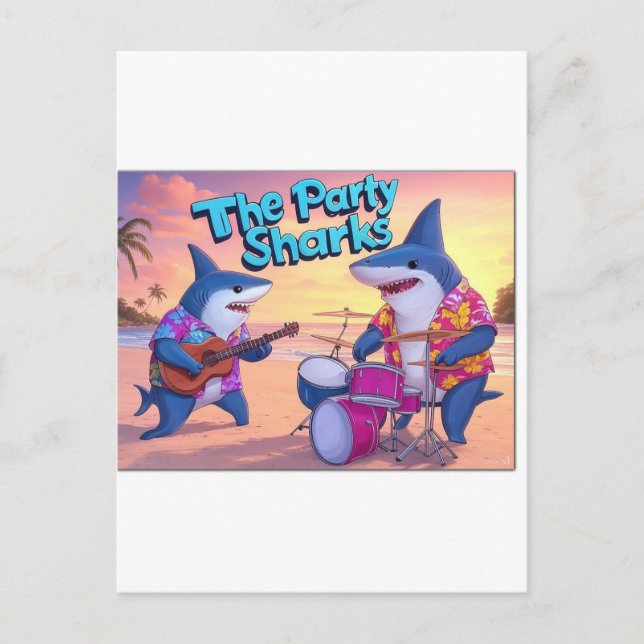 The Party Sharks Band Postcard (Front)