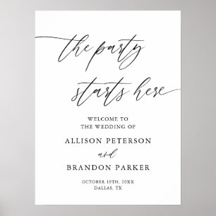 The Party Starts Here Wedding Sign Printable