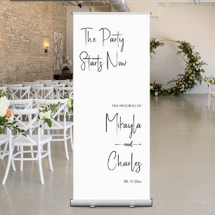 The Party Starts Now Wedding Party Event Long Retractable Banner