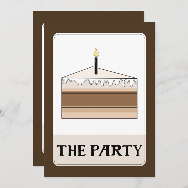 THE PARTY Tarot Style Birthday Cake Slice Party Invitation (Front/Back)