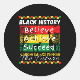 The Past Inspiring The Future Black History Month Classic Round Sticker