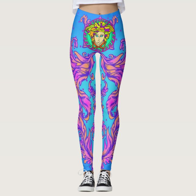 The Pastel Medusa Designer  Leggings (Front)