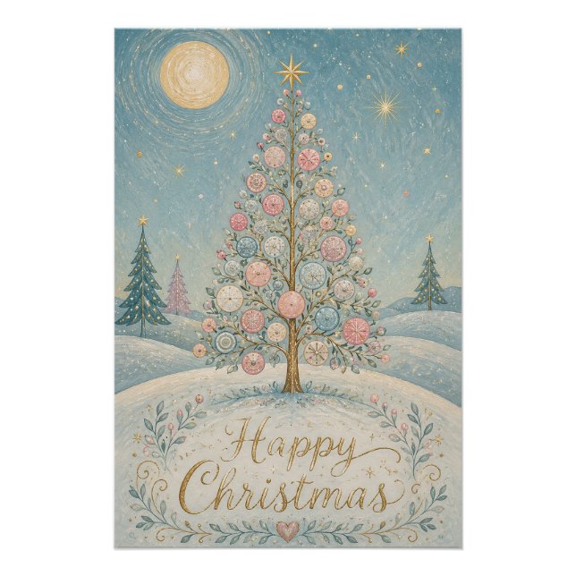 The Pastel Solstice Tree Poster (Front)