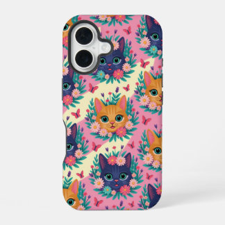 The Pastel Whiskers & Wildflowers iPhone 16 Case