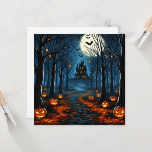 The path of the haunted forest - Halloween Invitation