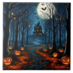 The path of the haunted forest - Halloween Tile