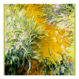 The Path through the Irises, art by Claude Monet Poster