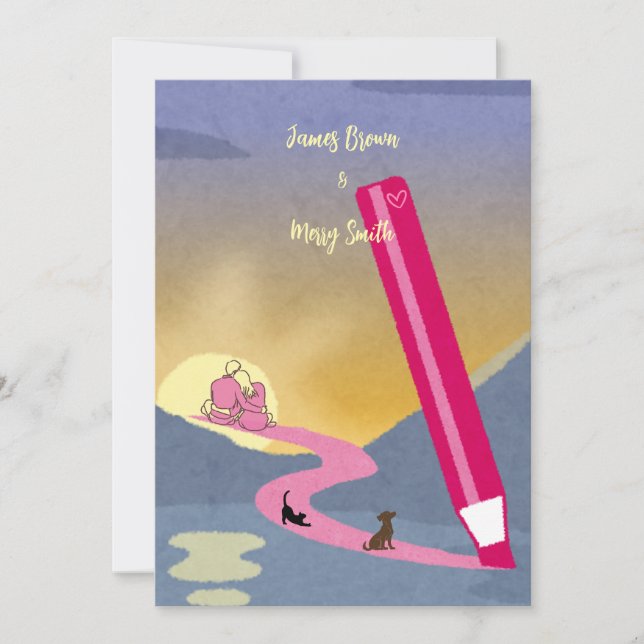 The Path We Draw wedding Invitation (Front)