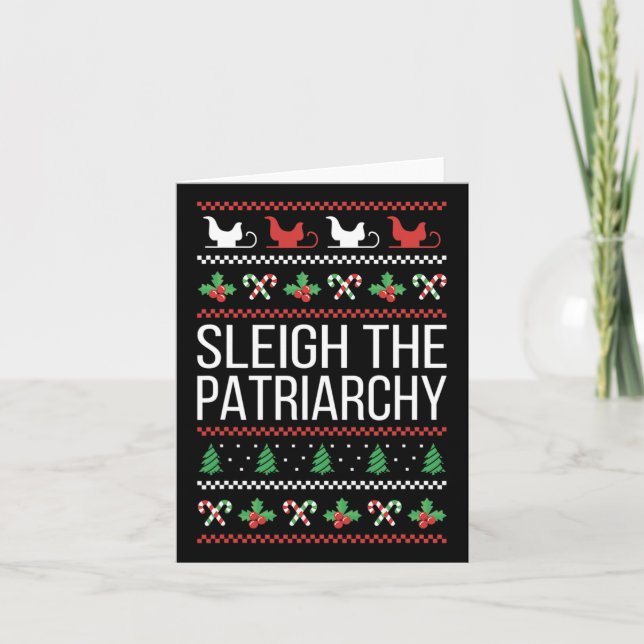 The Patriarchy Feminist Christmas Lover Women  Card (Front)