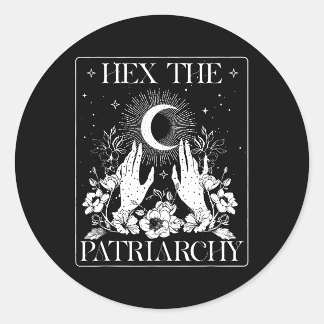 The Patriarchy Halloween Feminist Witch  Classic Round Sticker (Front)