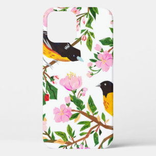 The pattern is with birds and flowers. It is creat iPhone 12 Case