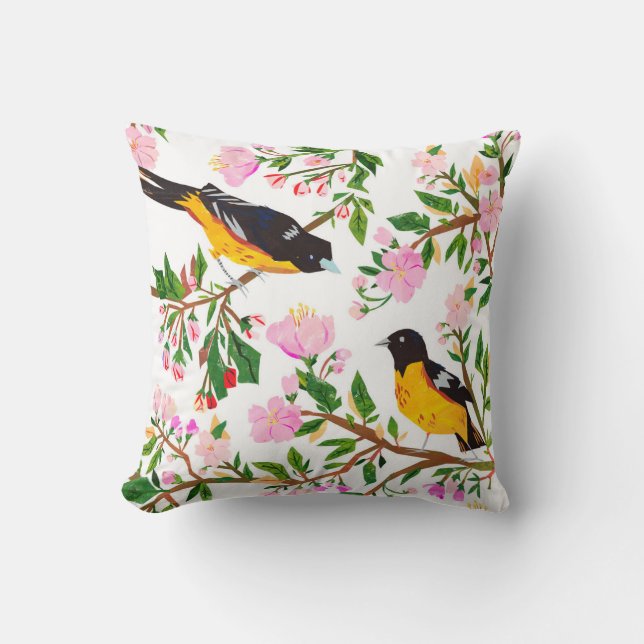 The pattern is with birds and flowers. It is creat Cushion (Front)