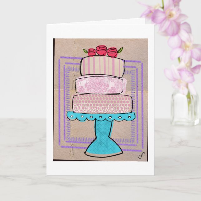 The Patterned Pastel Tower Card (Orchid)