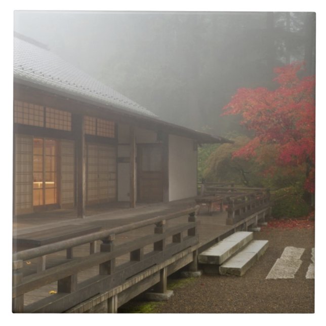The pavilion at the Portland Japanese Garden Tile (Front)