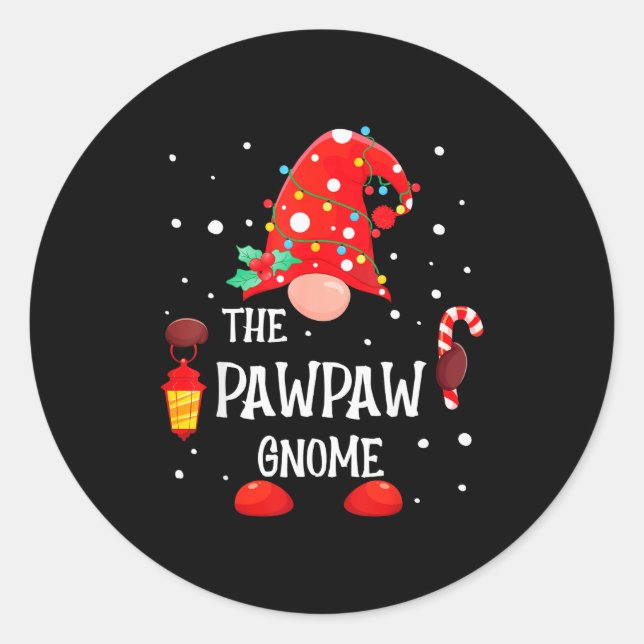 The Pawpaw Gnome Matching Family Christmas Gnome P Classic Round Sticker (Front)